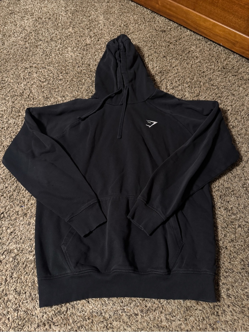 Gymshark Black Pullover Hoodie with Small White Logo